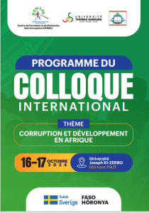 Programme Colloque International corruption et développement en Afrique